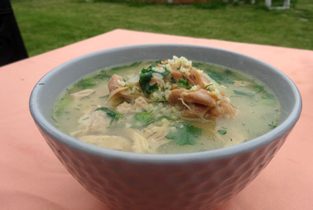 Суп с курицей и грибами – рецепт супа на костре