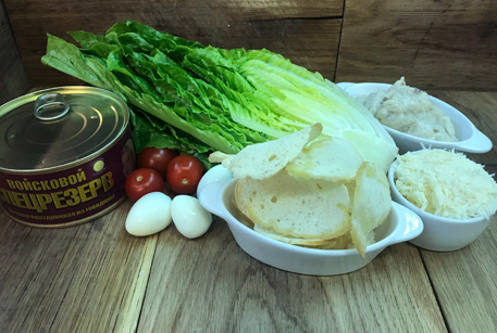 Рецепт с ветчиной – салат цезарь в домашних условиях