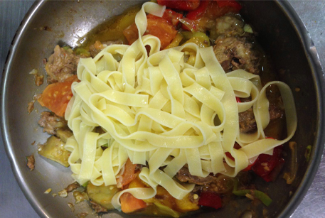 Фетучини с овощами и бараниной - рецепт от шеф-повара