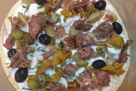 Пицца с грибами и говядиной - простой рецепт в духовке с фото