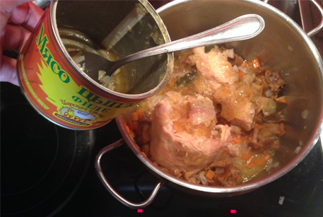 Тушенка из курицы Царская курочка для супа по рецепту с фото