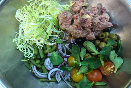 Рецепт салата - салат с фасолью и ветчиной