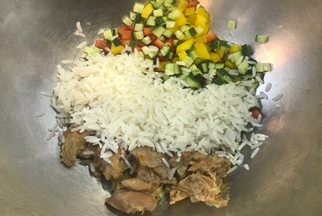 Рецепт салата с рисом и огурцом